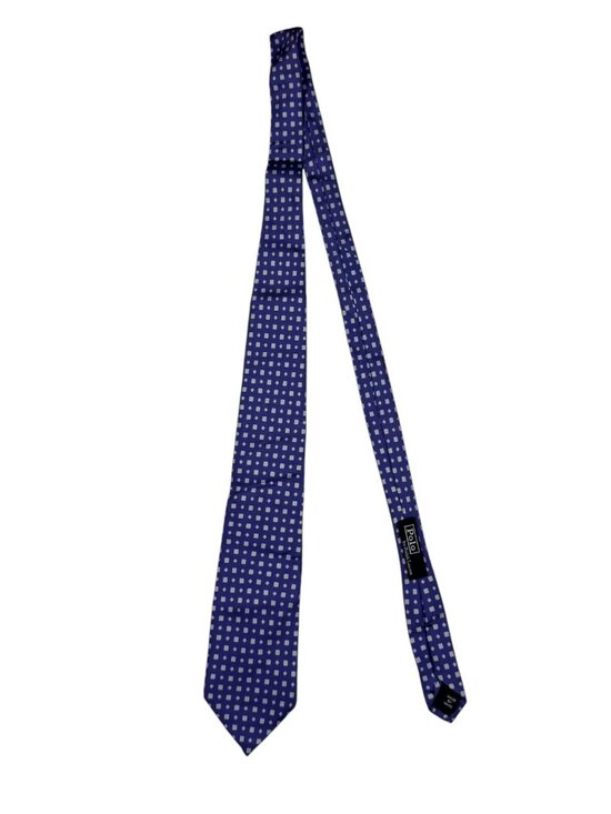 Polo Ralph Lauren Mens Purple Geometric 100% Silk Necktie  Polo Ralph Lauren Men\'s 100% Silk Neck Tie Purple/White Geometric • USA
